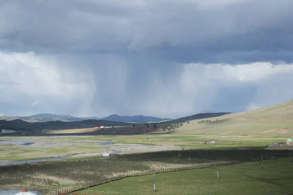 Řeka Krajina Přírody Mongolsku — Stock fotografie