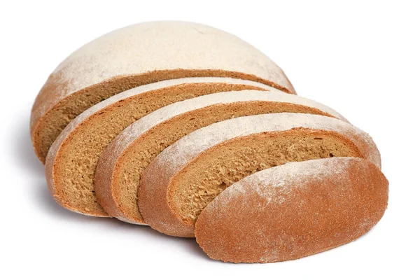 Vers Brood Gesneden Gedeeltelijk Witte Achtergrond — Stockfoto