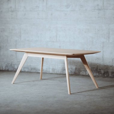 Beton iç 3d render Orta yüzyıl ahşap tablo