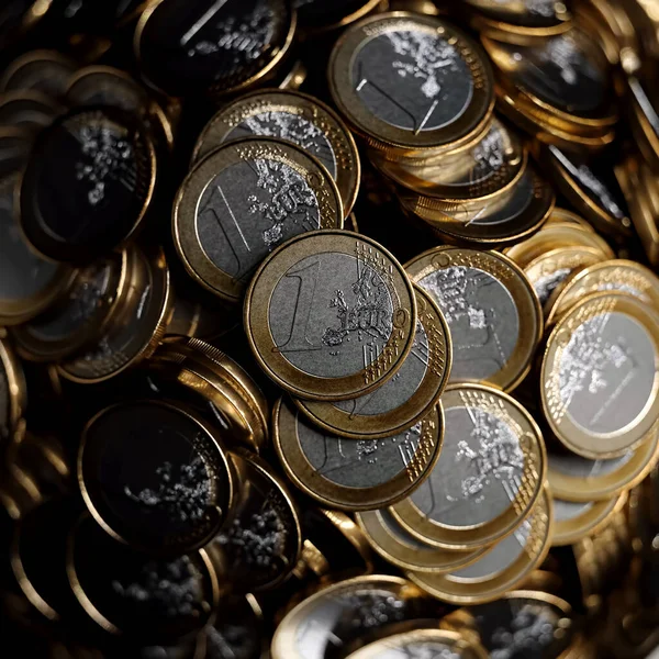 Euro Money Globe Von Coin Black Studio Großaufnahme — Stockfoto