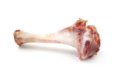 Jambon hapiste kemik beyaz bir arka plan üzerinde