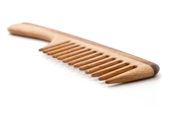 Wooden Comb White Background — Stock Photo, Image