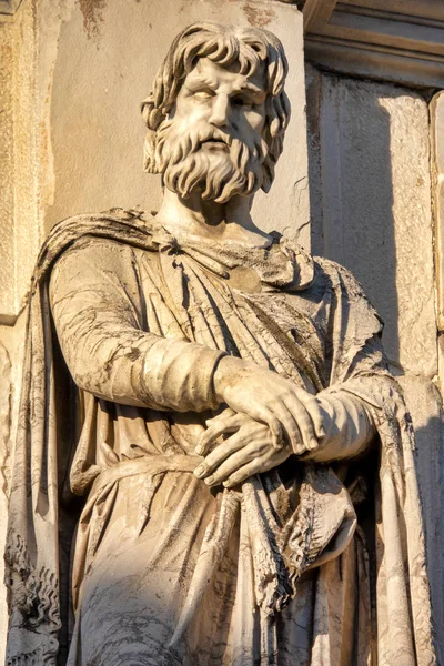 Dettaglio Delle Statue Dell Arco Costantino Roma Italia — Foto Stock