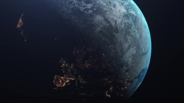 Η γη στο διάστημα φώτα EUROPA — Αρχείο Βίντεο