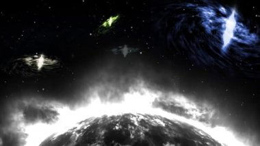 Dark Star 'a yakınlaşın. Gerçekçi animasyon