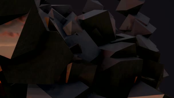 3D motion of cubes nature mapping animation — Stock Video