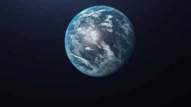 Dünya'da gün doğumu. Uzaydan Dünya gezegeninin inanılmaz görünümü. Hd.