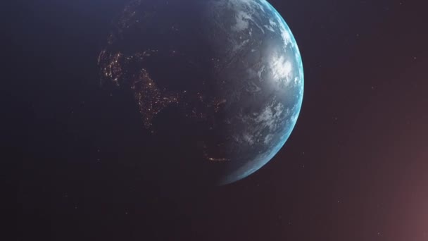 Lever de soleil sur la Terre. Vue imprenable sur la planète Terre depuis l'espace. HD . — Video