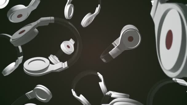 Écouteurs rotatifs. Animation 3D. 1920x1080 .