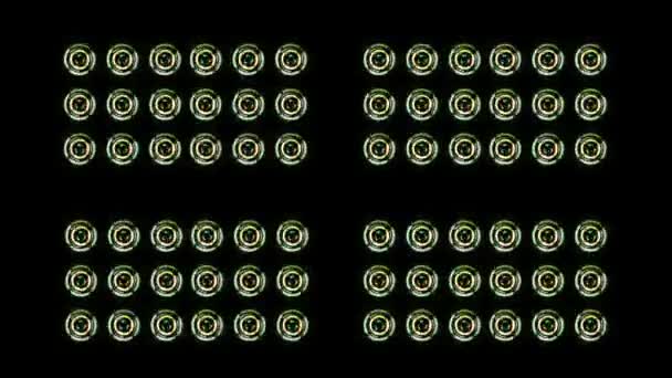 Stereolautsprecher glüht auf. Hintergrund abstrakte Animation — Stockvideo