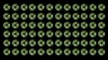 Stereo Hoparlörler dönerek parlar. Arka plan soyut animasyon