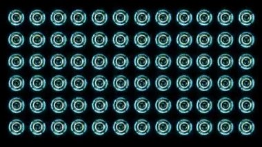 Stereo Hoparlörler dönerek parlar. Arka plan soyut animasyon