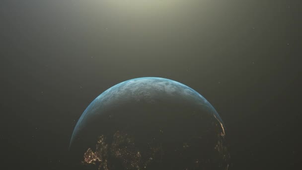 Wschód Słońca Nad Ziemią Niesamowity Widok Planety Ziemia Kosmosu 1920X1080 — Wideo stockowe
