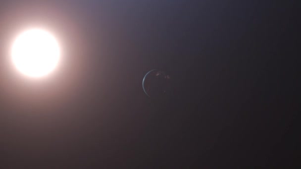 Lever de soleil sur la Terre. Vue imprenable sur la planète Terre depuis l'espace. HD. 1920x1080. Animation 3D réaliste .