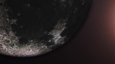 Moon'dan sonra uçuş. Dünya'da gün doğumu. Dünya Gezegeninin Muhteşem Görünümü.