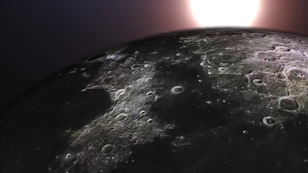 Vuelo Tras Luna Amanecer Sobre Tierra Increíble Vista Del Planeta — Vídeos de Stock