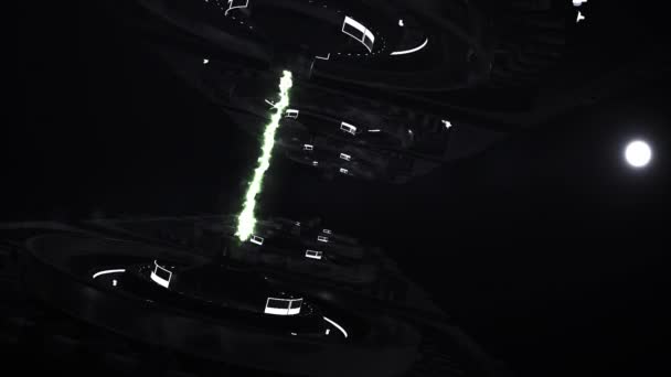 3D Spacecraft. Navire spatial avec animation laser. 1920x1080 