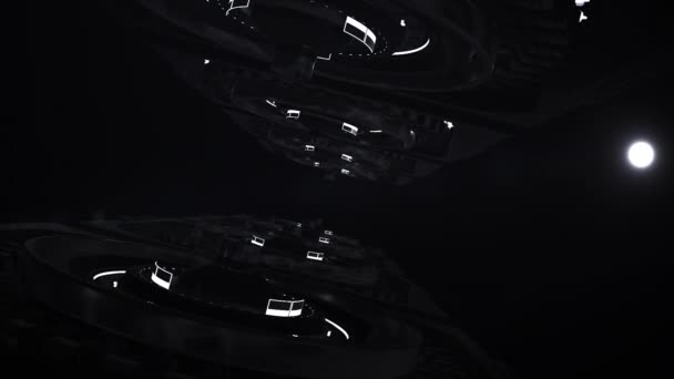 3D航天器 带有激光动画的宇宙飞船 1920 1080 — 图库视频影像