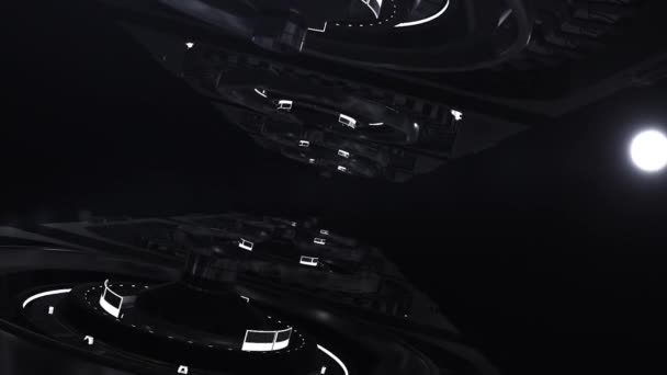 3D Spacecraft. Animation futuriste avec Spaceship. Carte vidéo 