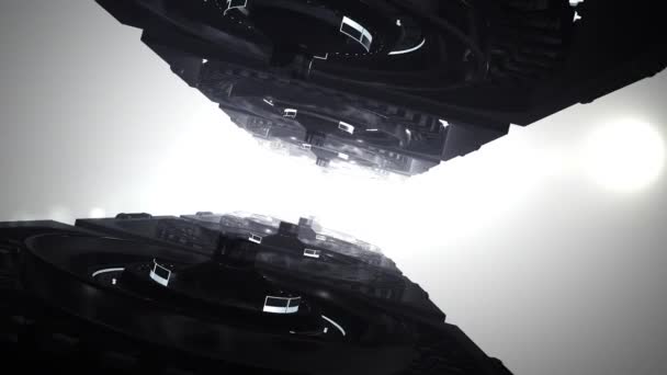 3D Spacecraft. Animation futuriste avec Spaceship. Carte vidéo 