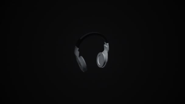 Drehbare Kopfhörer Animation Objekte Drehen Sich — Stockvideo