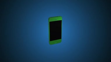 Dönen akıllı telefon. 3d animasyon. Dönen nesneler.
