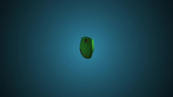 Splash de souris d'ordinateur. Animation 3D. Filature d'objets .
