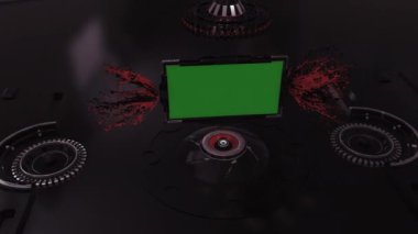 Yeşil ekran Ile fütüristik TV. 3D animasyon