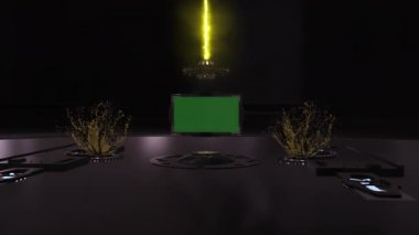 Yeşil ekran Ile fütüristik TV. 3D animasyon