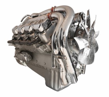 Krom kaplama bir kamyon motoru eğitim birimi,