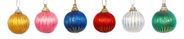 Süslemeleri Noel için glitter ile çeşitli renk küre..