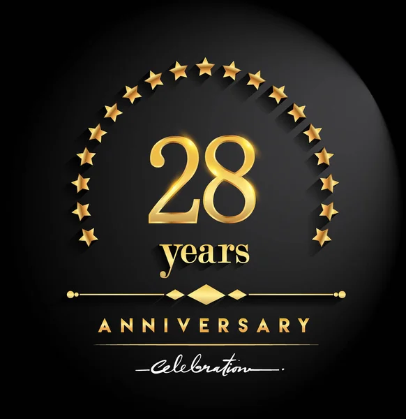 Años Celebración Del Aniversario Logo Aniversario Con Estrellas Elegante Color — Archivo Imágenes Vectoriales