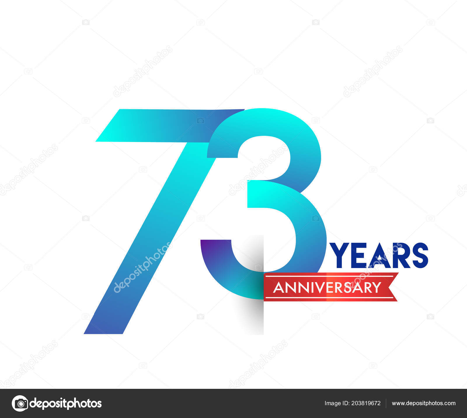 Anos Celebração Aniversário Logotipo Azul Com Fita Vermelha Modelo Design  imagem vetorial de © Vectorideas #203819672