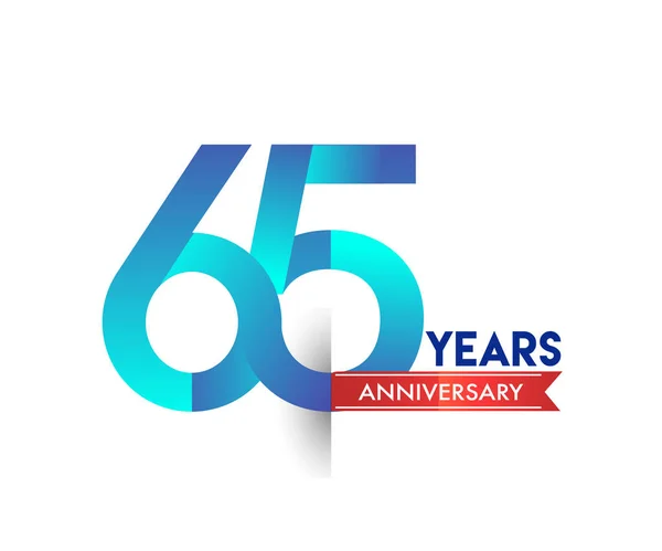 Años Celebración Del Aniversario Del Logotipo Azul Con Cinta Roja — Archivo Imágenes Vectoriales