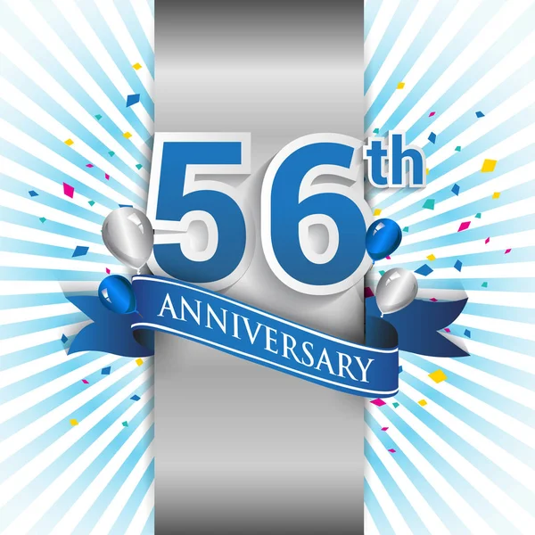 Años Celebración Del Aniversario Del Logotipo Azul Con Cinta Plantilla — Archivo Imágenes Vectoriales