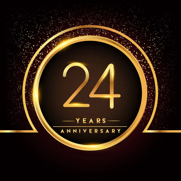 Χρόνια Επέτειο Εορτασμού Λογότυπο Χρυσό Λογότυπο Μαύρο Φόντο Διανυσματική Σχεδίαση — Διανυσματικό Αρχείο