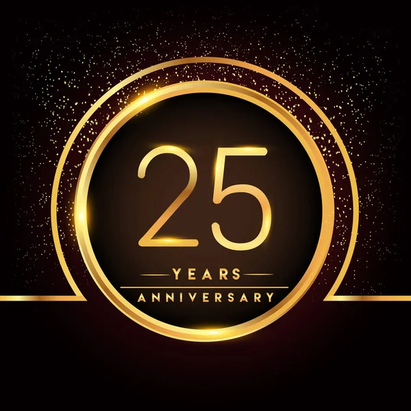 Lat Anniversary Celebration Logotyp Złote Logo Czarnym Tle Wektor Wzór — Wektor stockowy