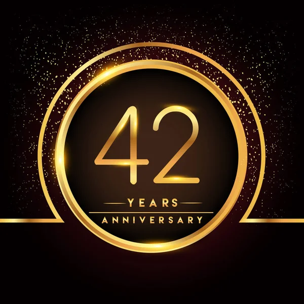 Χρόνια Επέτειο Εορτασμού Λογότυπο Χρυσό Λογότυπο Μαύρο Φόντο Διανυσματική Σχεδίαση — Διανυσματικό Αρχείο