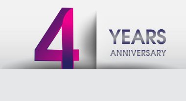 4 yıl yıldönümü logosu, vektör tasarım şablonu öğeleri Doğum günün için parti