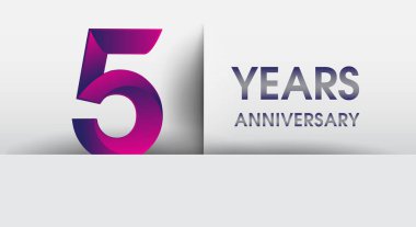 5 yıl yıldönümü logosu, vektör tasarım şablonu öğeleri Doğum günün için parti