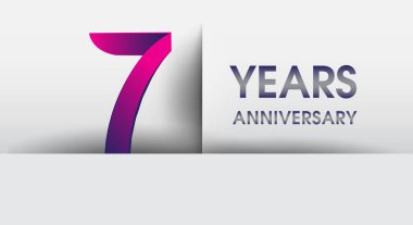 7 yıl yıldönümü logosu, vektör tasarım şablonu öğeleri Doğum günün için parti