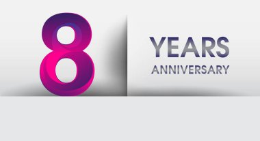 8 yıl yıldönümü logosu, vektör tasarım şablonu öğeleri Doğum günün için parti