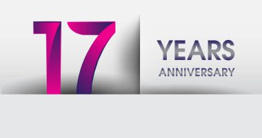 17 yıl yıldönümü logosu, vektör tasarım şablonu öğeleri Doğum günün için parti