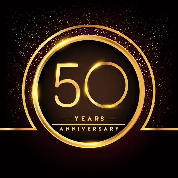 Years Anniversary Celebration Logotype Golden Logo Black Background Vector Design — Stock Vector