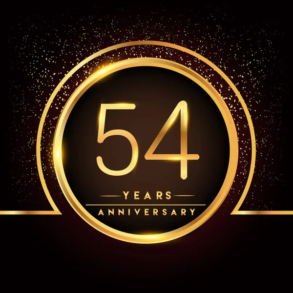 Years Anniversary Celebration Logotype Golden Logo Black Background Vector Design — Stock Vector