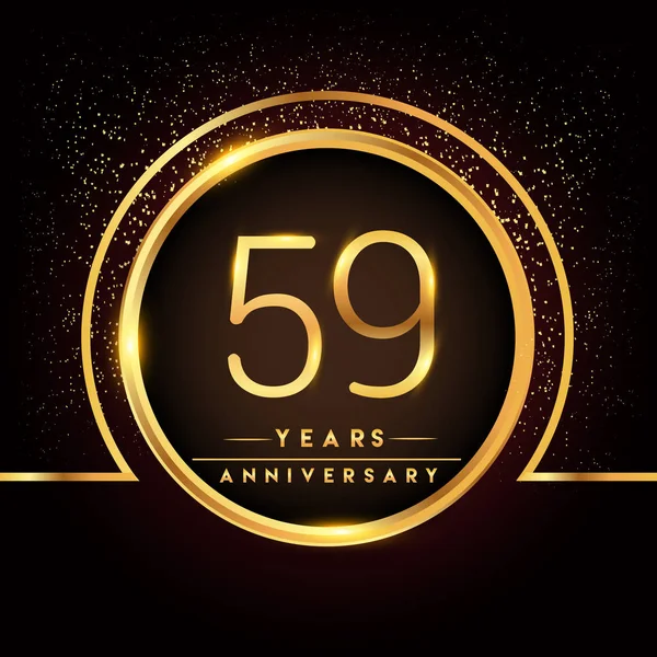 Años Logotipo Celebración Del Aniversario Logo Dorado Sobre Fondo Negro — Vector de stock