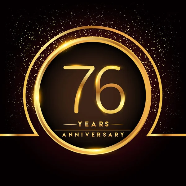Λογότυπο Εορτασμού Επετείου Χρόνια Χρυσό Λογότυπο Μαύρο Φόντο Διανυσματική Σχεδίαση — Διανυσματικό Αρχείο