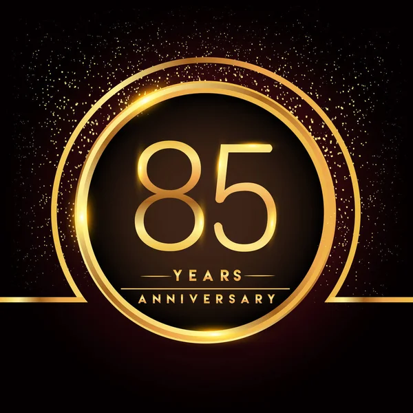 Logotipo Celebración Años Aniversario Logo Dorado Sobre Fondo Negro Diseño — Archivo Imágenes Vectoriales
