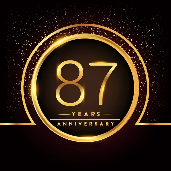 Years Anniversary Celebration Logotype Golden Logo Black Background Vector Design — Stock Vector