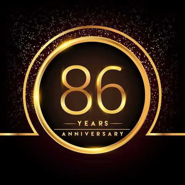Логотип Празднования Летия Золотой Логотип Черном Фоне Векторный Дизайн Поздравительной — стоковый вектор